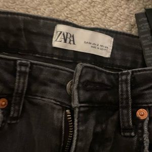 Black skinny frayed  Zara jeans